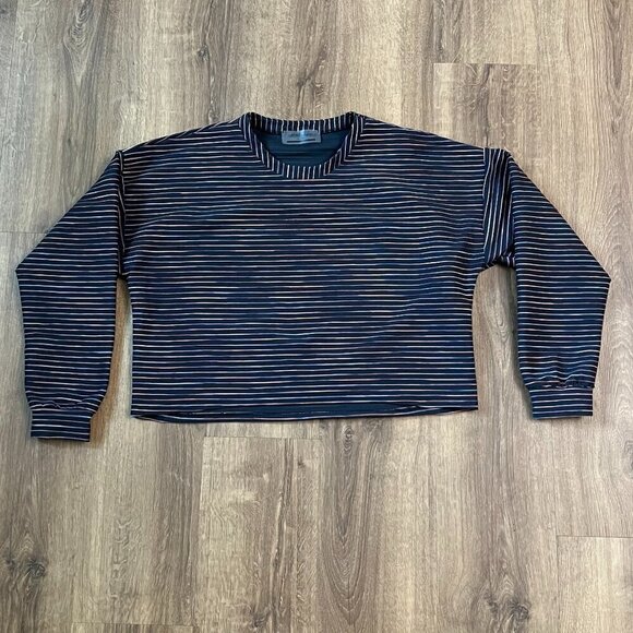 Lanston Sport Ribbed Striped Sweatshirt Sz L - Picture 6 of 13